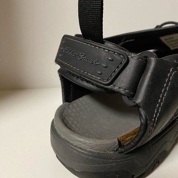 Eddie Bauer Meridian Men's 9 Bump Toe Fisherman Sandals Black Outdoor Shoes - Picture 8 of 12